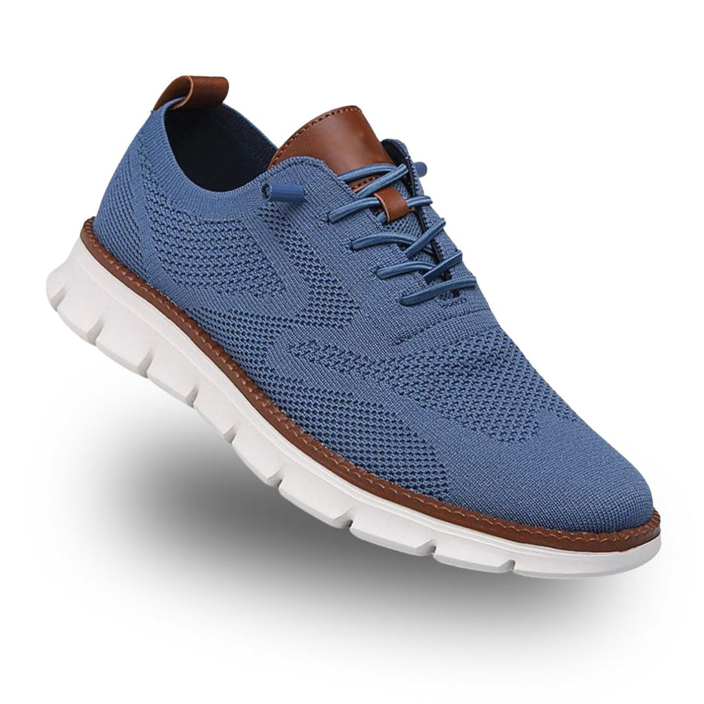 Montari Knit Slip-On Walking Shoes – Moc-Toe Cushioned Comfort Lace-Up Trainers