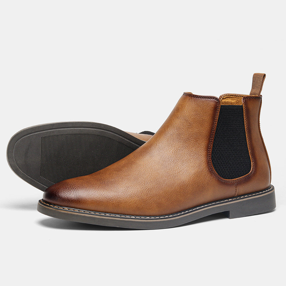 Neve Leather Chelsea Boots – Slip-On Rounded Toe Footwear