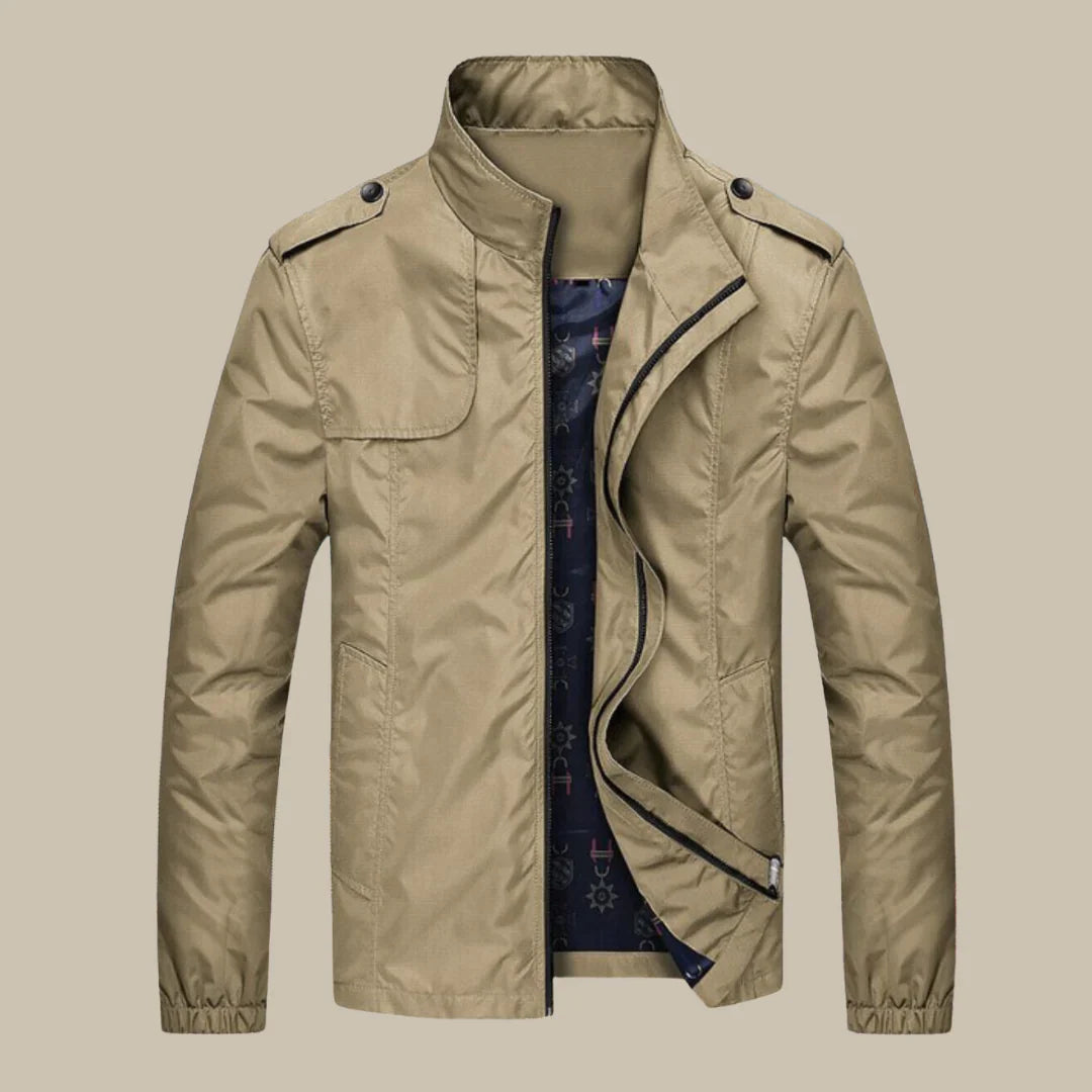 Orson Nylon Windbreaker Jacket – Slim-Fit Stand-Collar Water-Resistant Outerwear