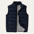 Orson Quilted Puffer Vest – Gingham-Lined Stand-Collar Layering Gilet