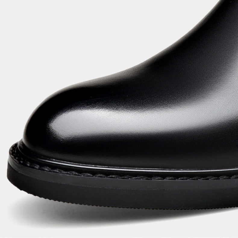 Rafael Leather Ankle Boots – Double Buckle Lug Sole Chelsea Footwear