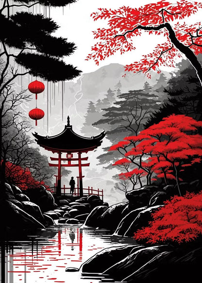 Mythika Nihon Japanese Landscape Canvas