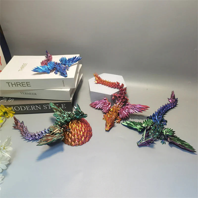 PrismFang Multi-Jointed Crystalline Dragon Figurine