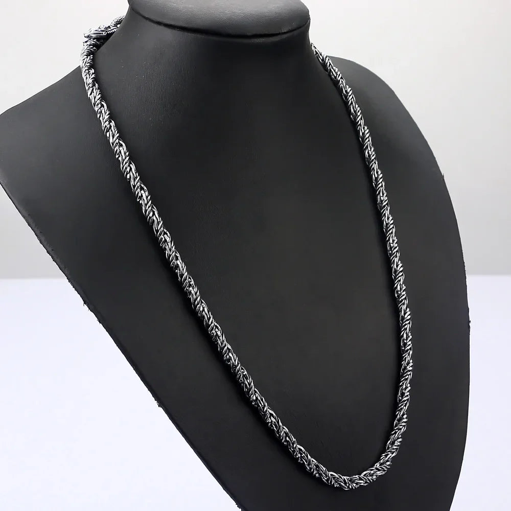 Drakethorn Chain Sterling Silver Dragon Necklace for Men
