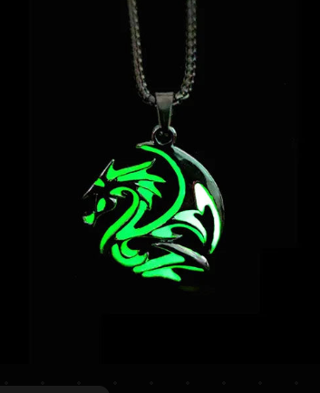 Wyrmlight Sigil --- Nightglyphs Luminescent Necklace