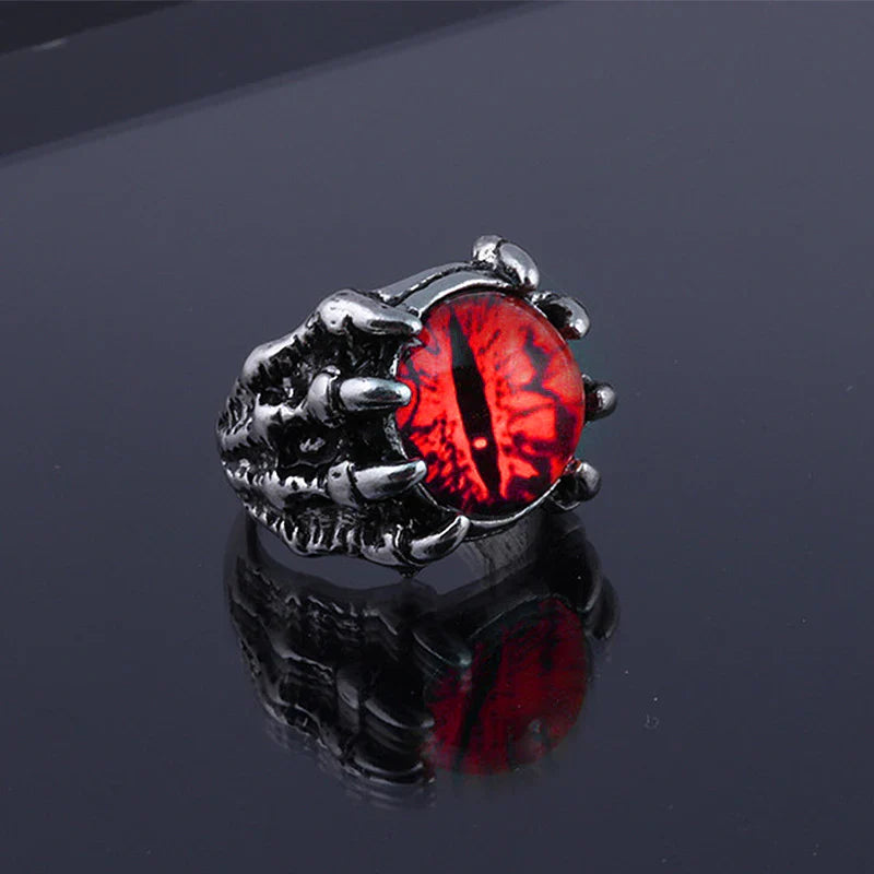Eye of Varnok Unisex Dragon Claw Eye Ring