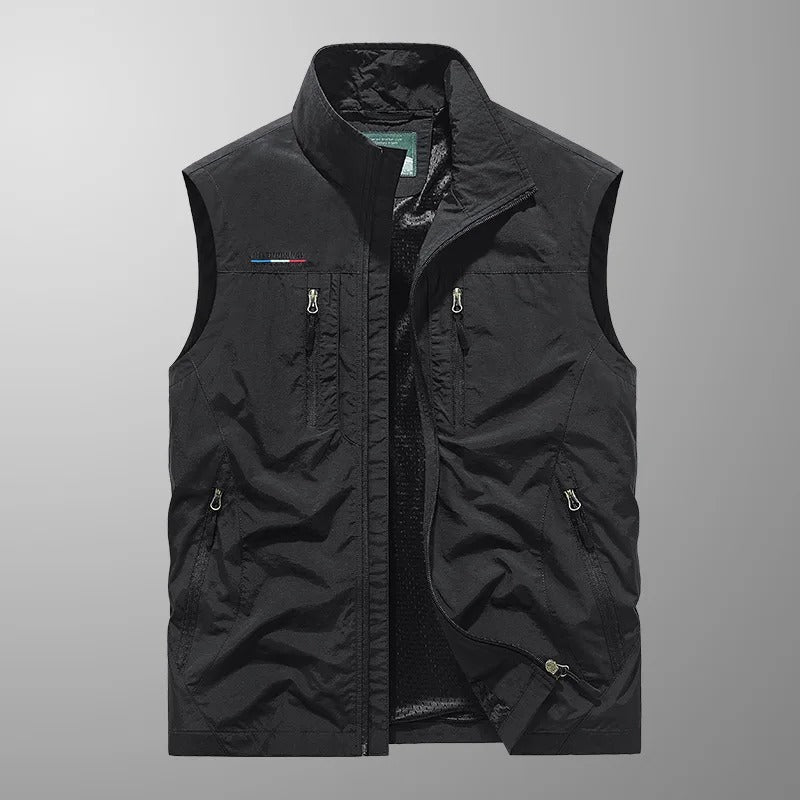 Victor Utility Full-Zip Vest – Stand-Collar Multi-Pocket Outdoor Gilet