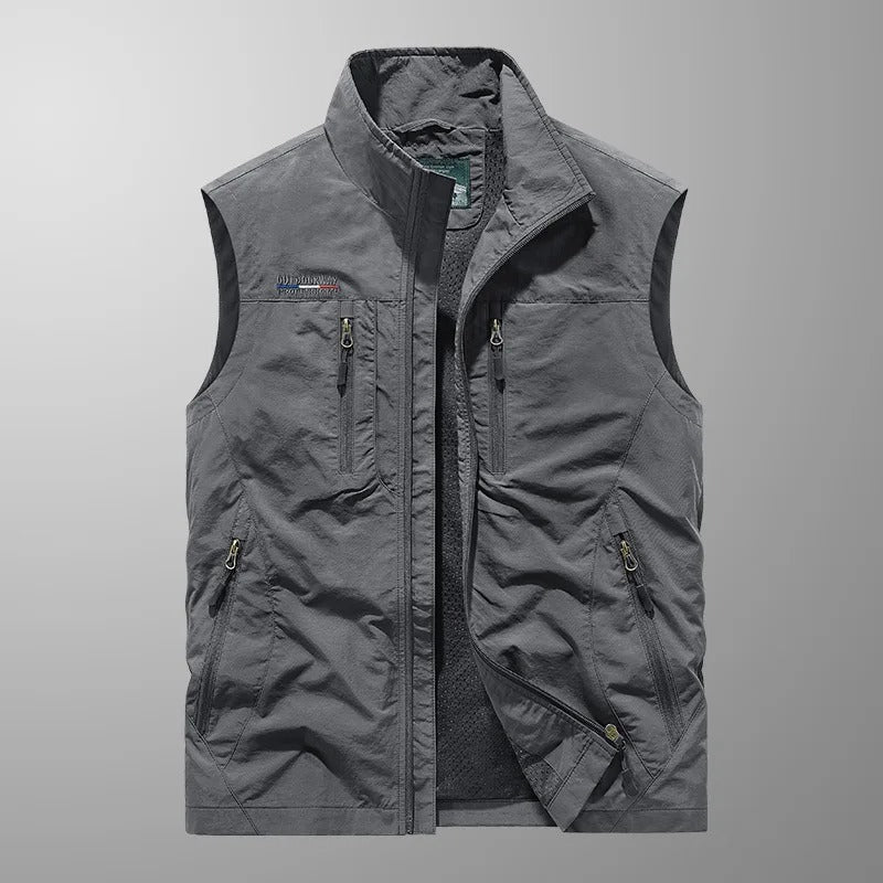 Victor Utility Full-Zip Vest – Stand-Collar Multi-Pocket Outdoor Gilet
