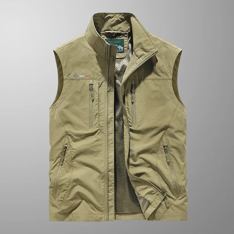 Victor Utility Full-Zip Vest – Stand-Collar Multi-Pocket Outdoor Gilet