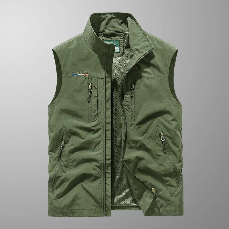 Victor Utility Full-Zip Vest – Stand-Collar Multi-Pocket Outdoor Gilet