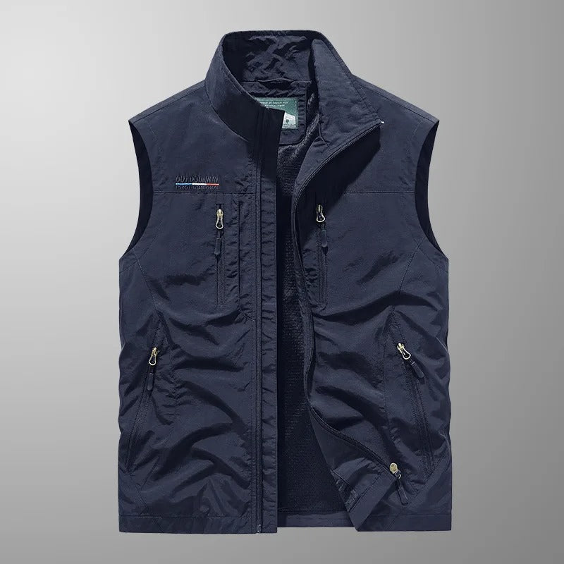 Victor Utility Full-Zip Vest – Stand-Collar Multi-Pocket Outdoor Gilet