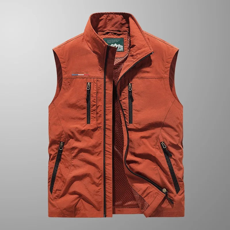 Victor Utility Full-Zip Vest – Stand-Collar Multi-Pocket Outdoor Gilet