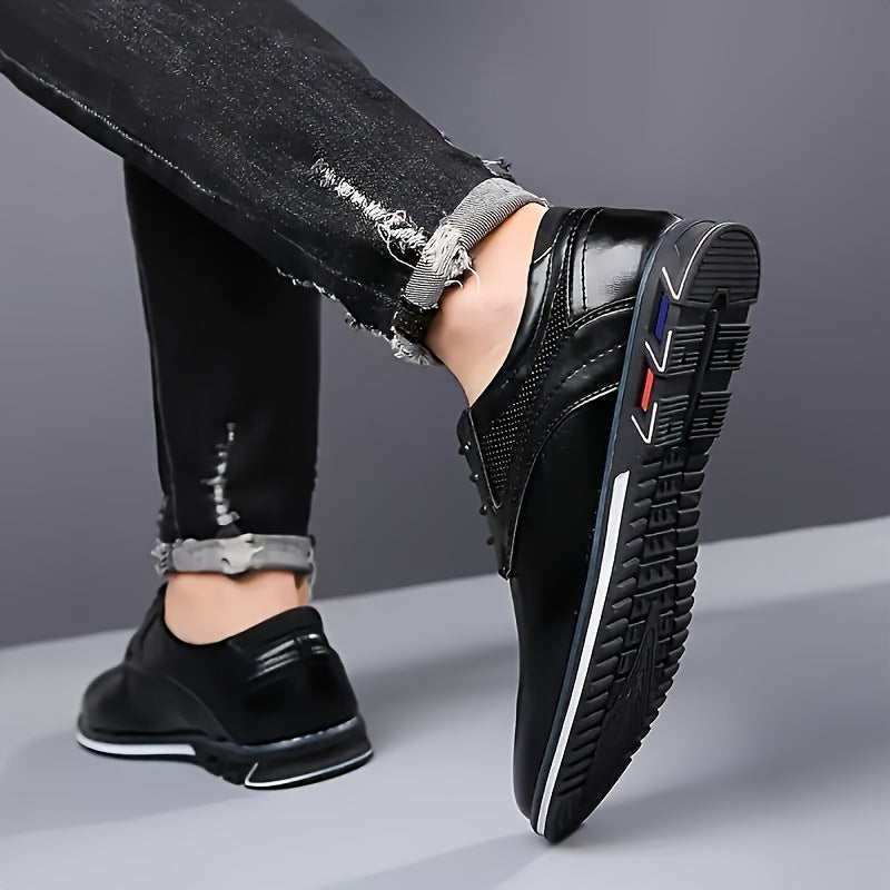 Vittorio Leather Dress Shoes – Polished Finish Cushioned Textured-Sole Footwear