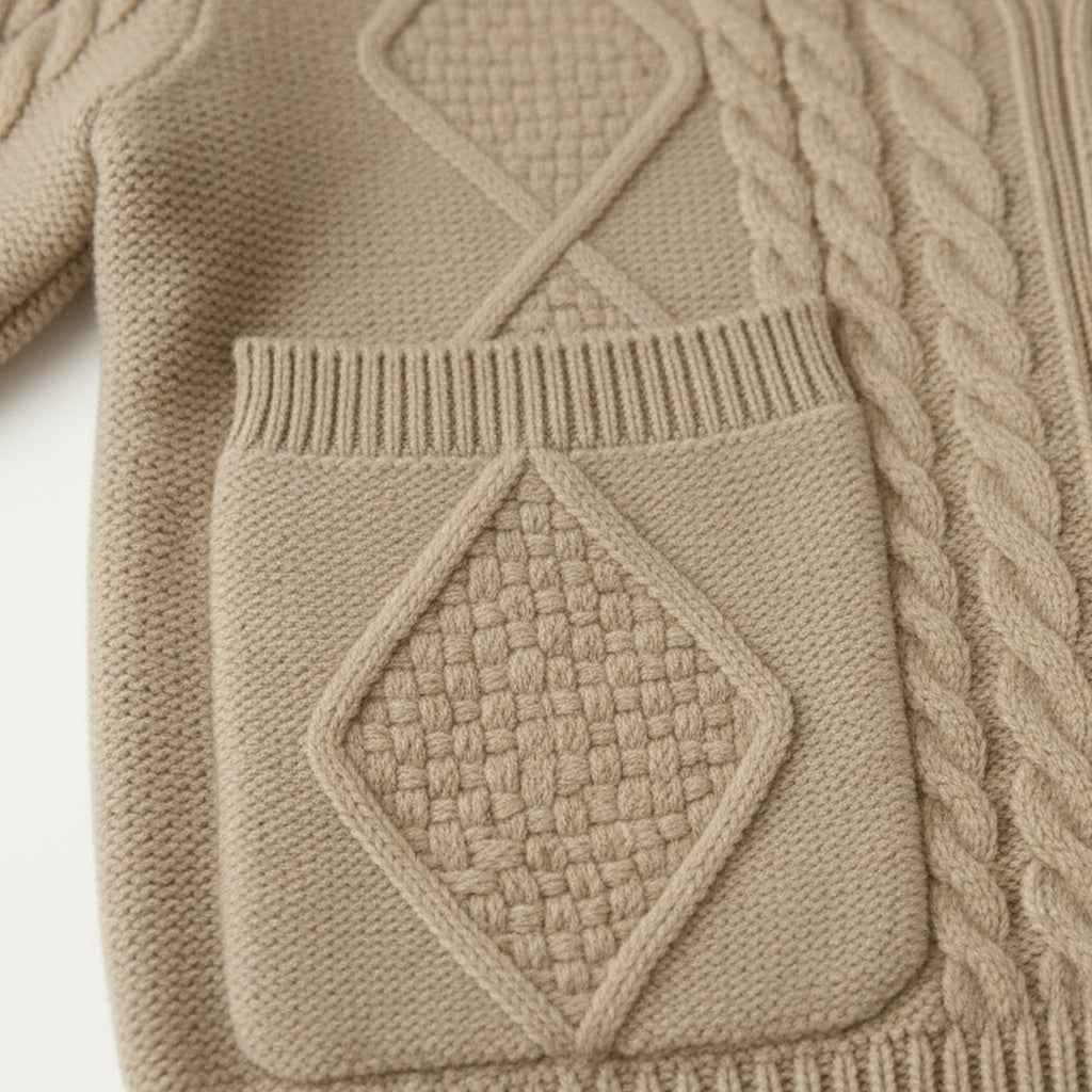 Xavier Cable-Knit Cardigan – Shawl-Collar Relaxed Button Knitwear