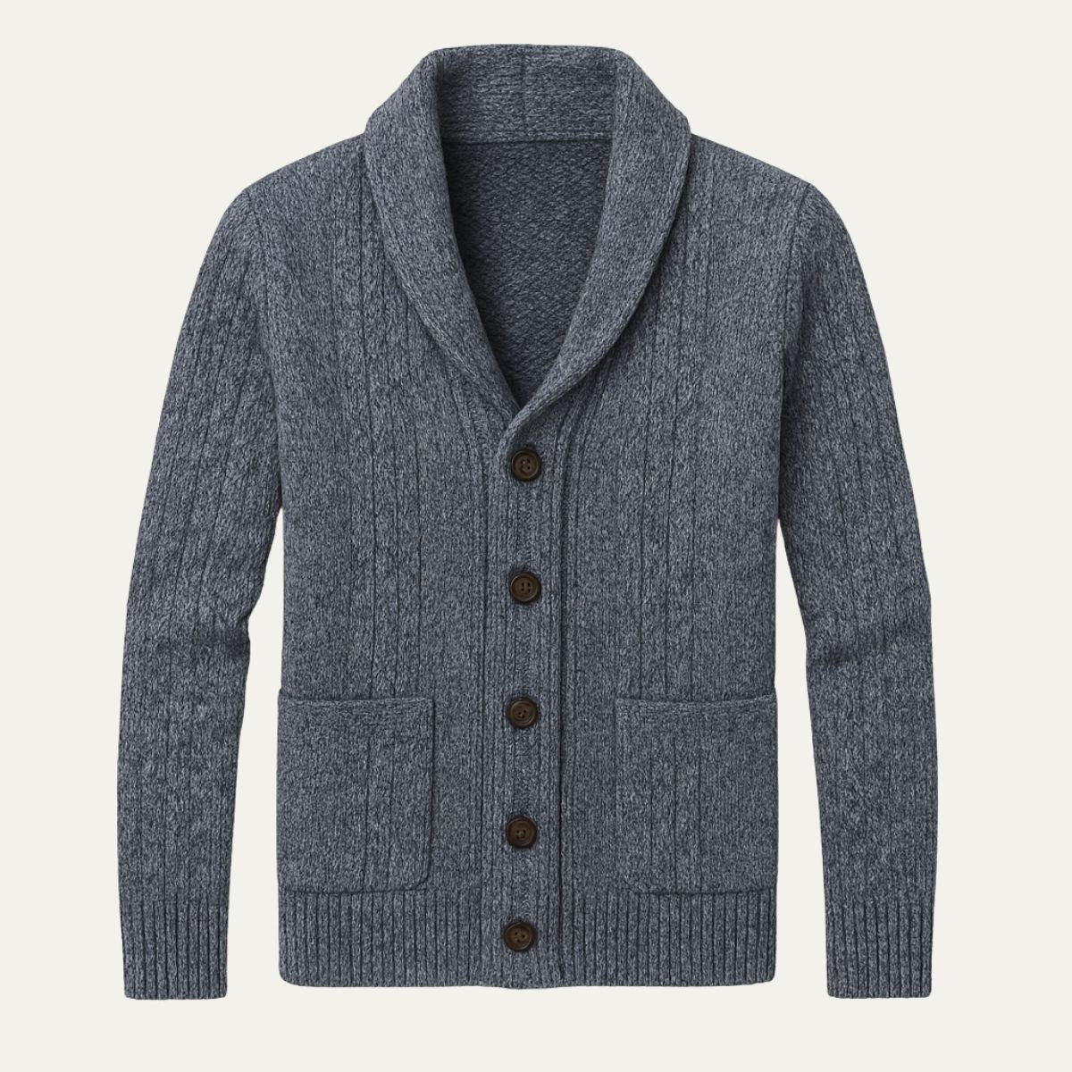 Xavier Cable-Knit Cardigan – Shawl-Collar Relaxed Button Knitwear