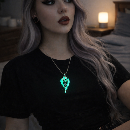 Moonfang Totem --- Nightglyphs Luminescent Necklace