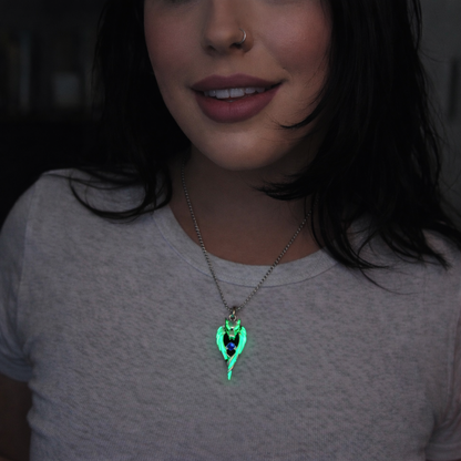 Moonfang Totem --- Nightglyphs Luminescent Necklace