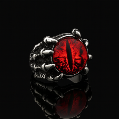 Eye of Varnok Unisex Dragon Claw Eye Ring