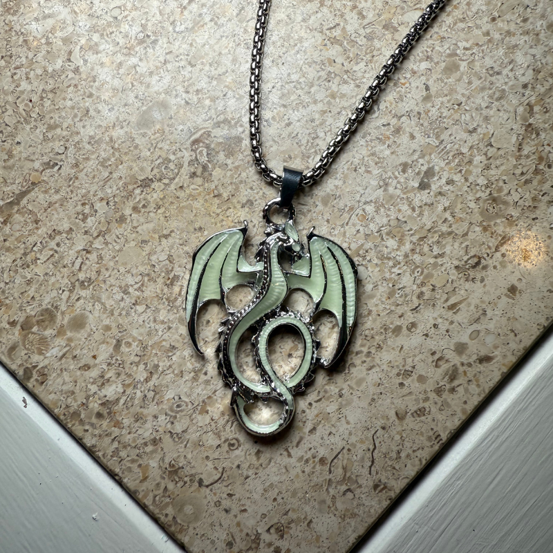 Skyflame Crest --- Nightglyphs Luminescent Necklace