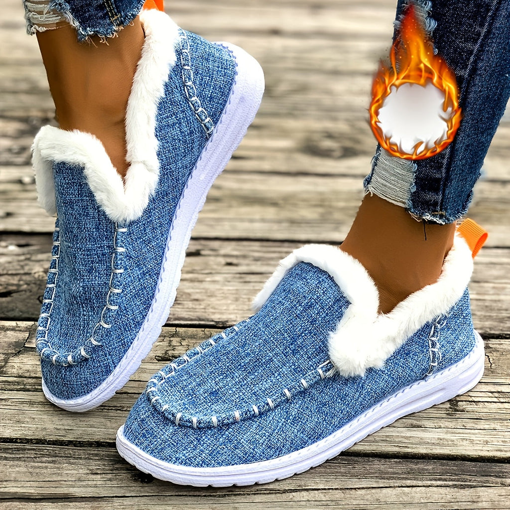 Fleece-Lined Slip-On Sneakers – Fabric Upper & Low-Top | Solene